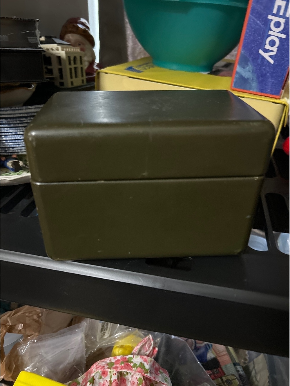 Vintage Home-Nize Metal Storage Box from Muscatine, Iowa